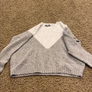 Grey and white sweater